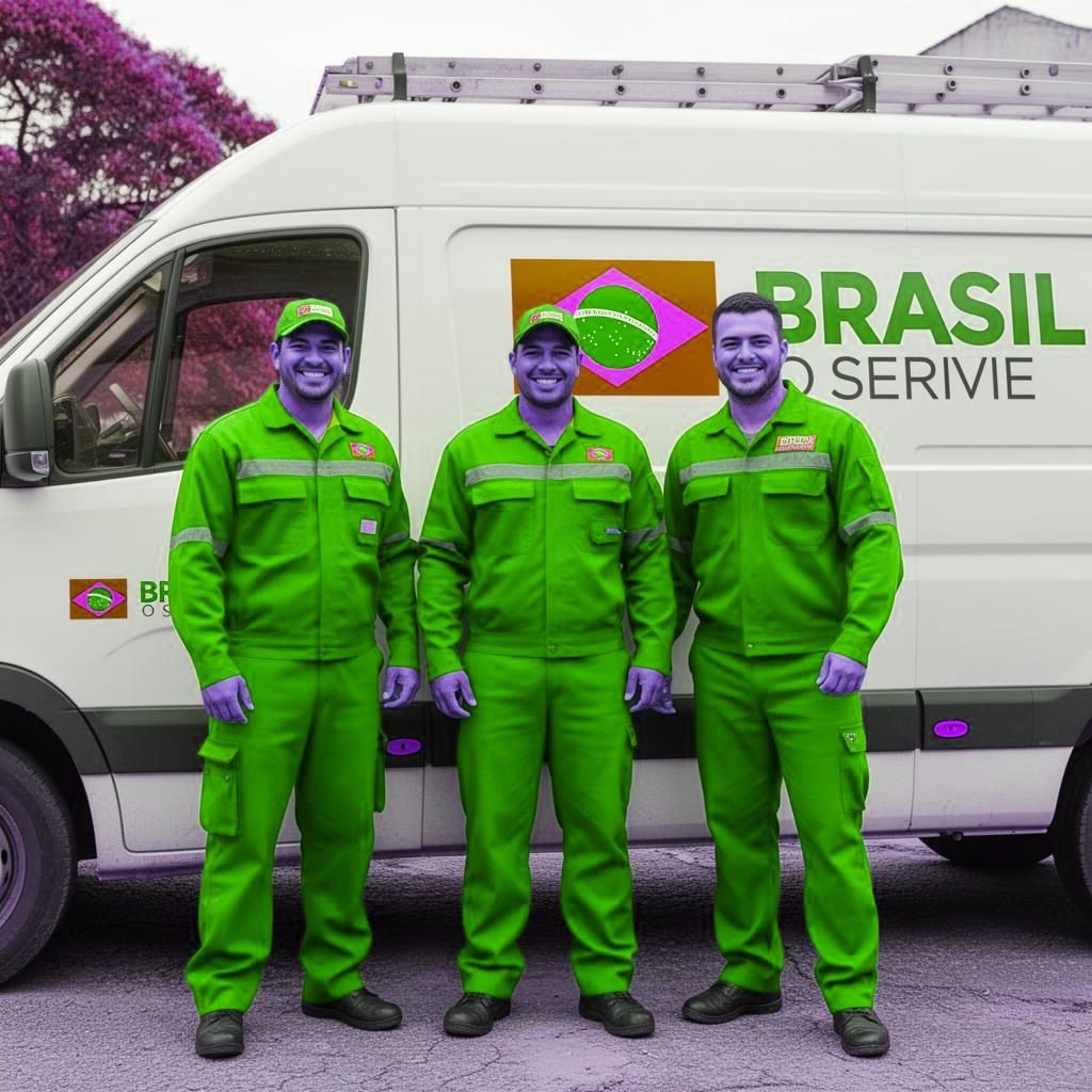 Equipe da desentupidora em Limeira